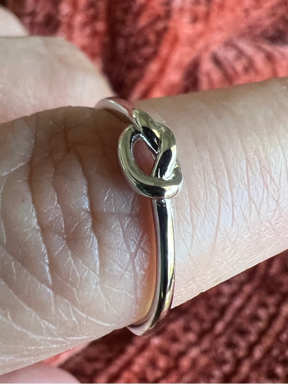 Sterling Silver Knot Accent Ring - Silver